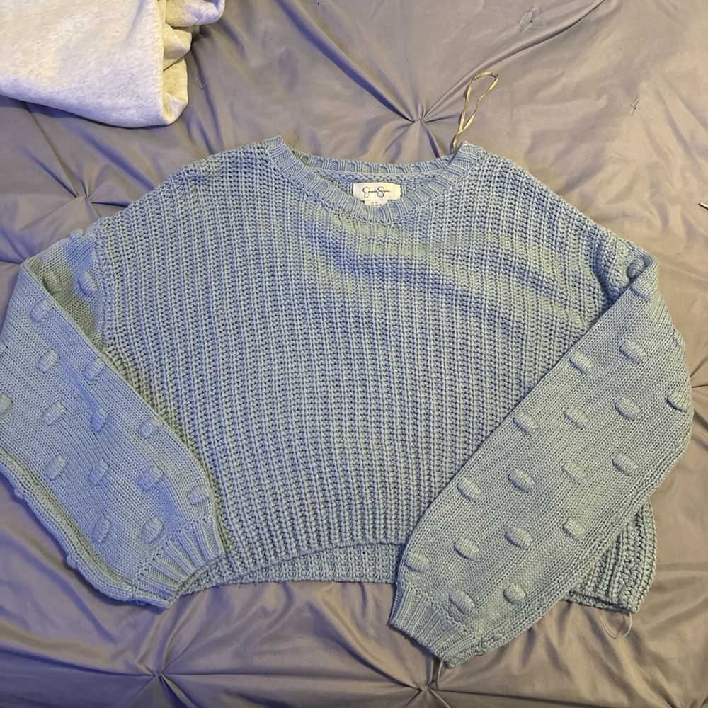Jessica Simpson Light Blue Textured Knit Sweater